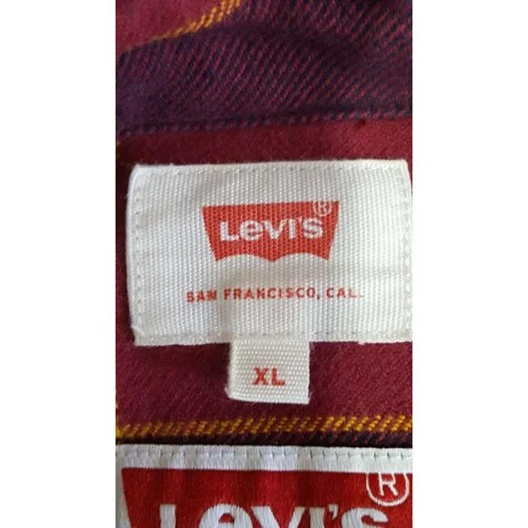 Levi's NBA Cleveland Cavaliers Gridiron Flannel Plaid Shirt Men Size Extra Large - Picture 8 of 10